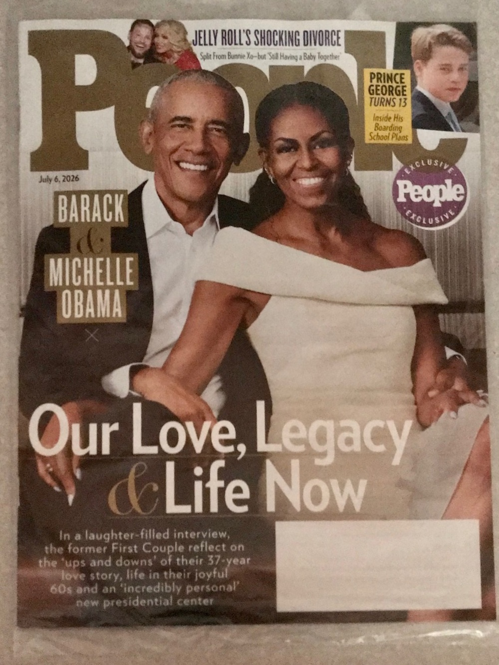 People magazine July 6, 2026 with Obamas, Jelly Roll, Prince George